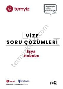 Eşya Hukuku 2024-2025 Vize Çözümleri