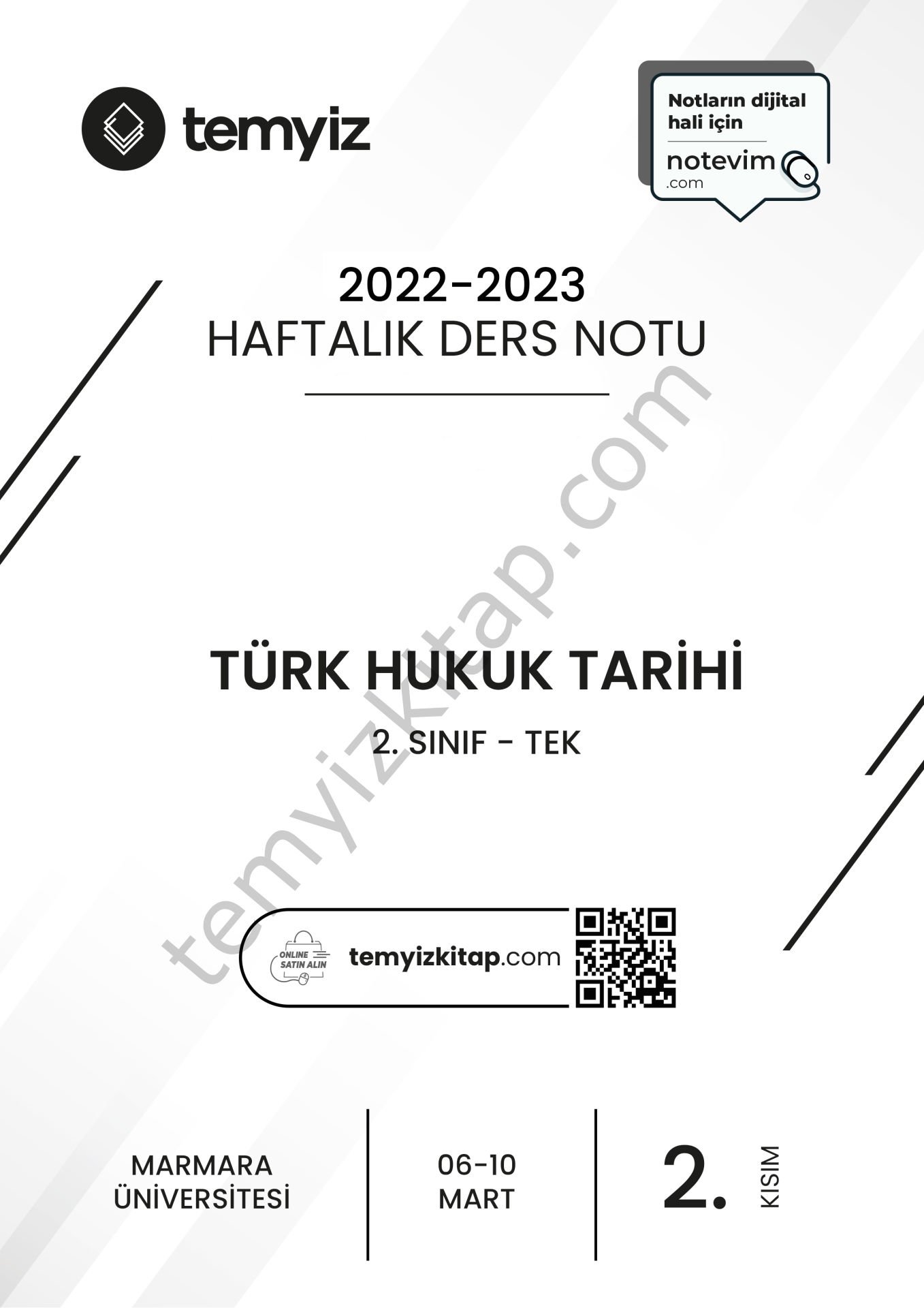 Türk Hukuk Tarihi TEK 22-23 Bahar 2