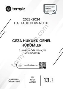 Ceza Hukuku Genel Hükümler 1.Öğretim Çift ve 2.Öğretim 23-24 Güz 13