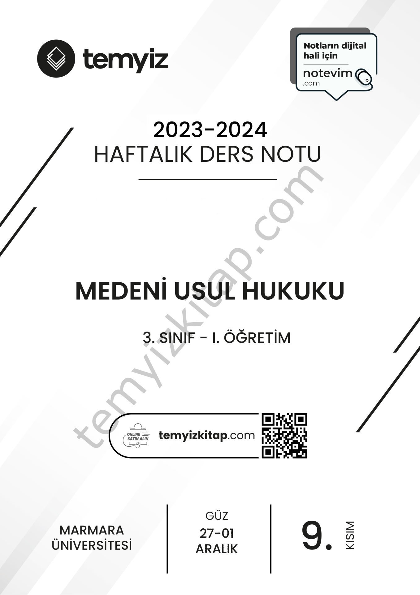 Medeni Usul Hukuku 1.Öğretim 23-24 Güz 9