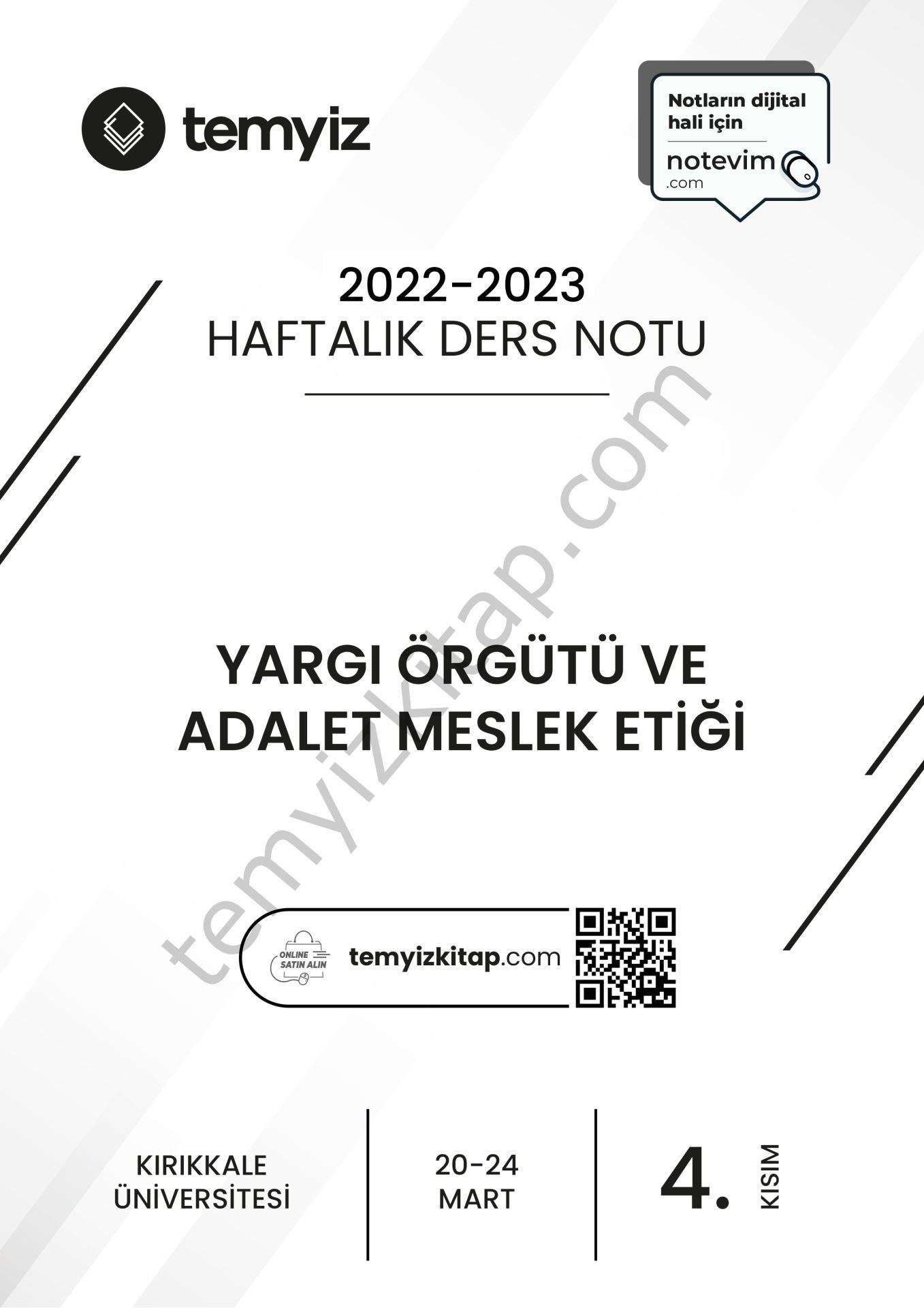 Kırıkkale Üniversitesi Yargı Örgütü ve Meslek Etiği 22-23 Bahar 4