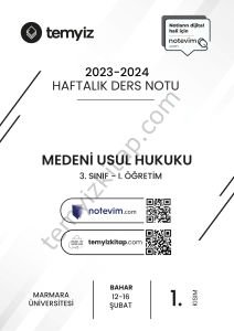 Medeni Usul Hukuku 1.Öğretim 23-24 Bahar 1