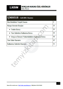 Borçlar Hukuku Özel Hükümler 23-24 Bahar 1