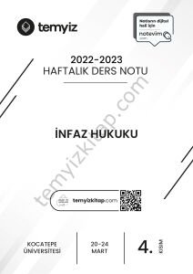 Kocatepe Üniversitesi İnfaz Hukuku 22-23 Bahar 4
