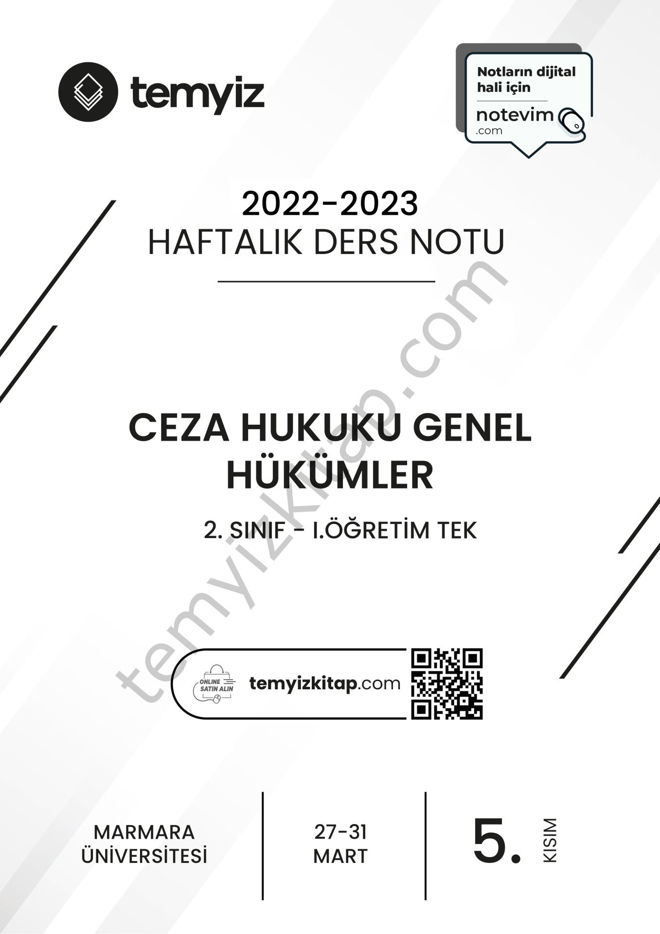 Ceza Hukuku Genel Hükümler 1.Öğretim TEK 22-23 Bahar 5