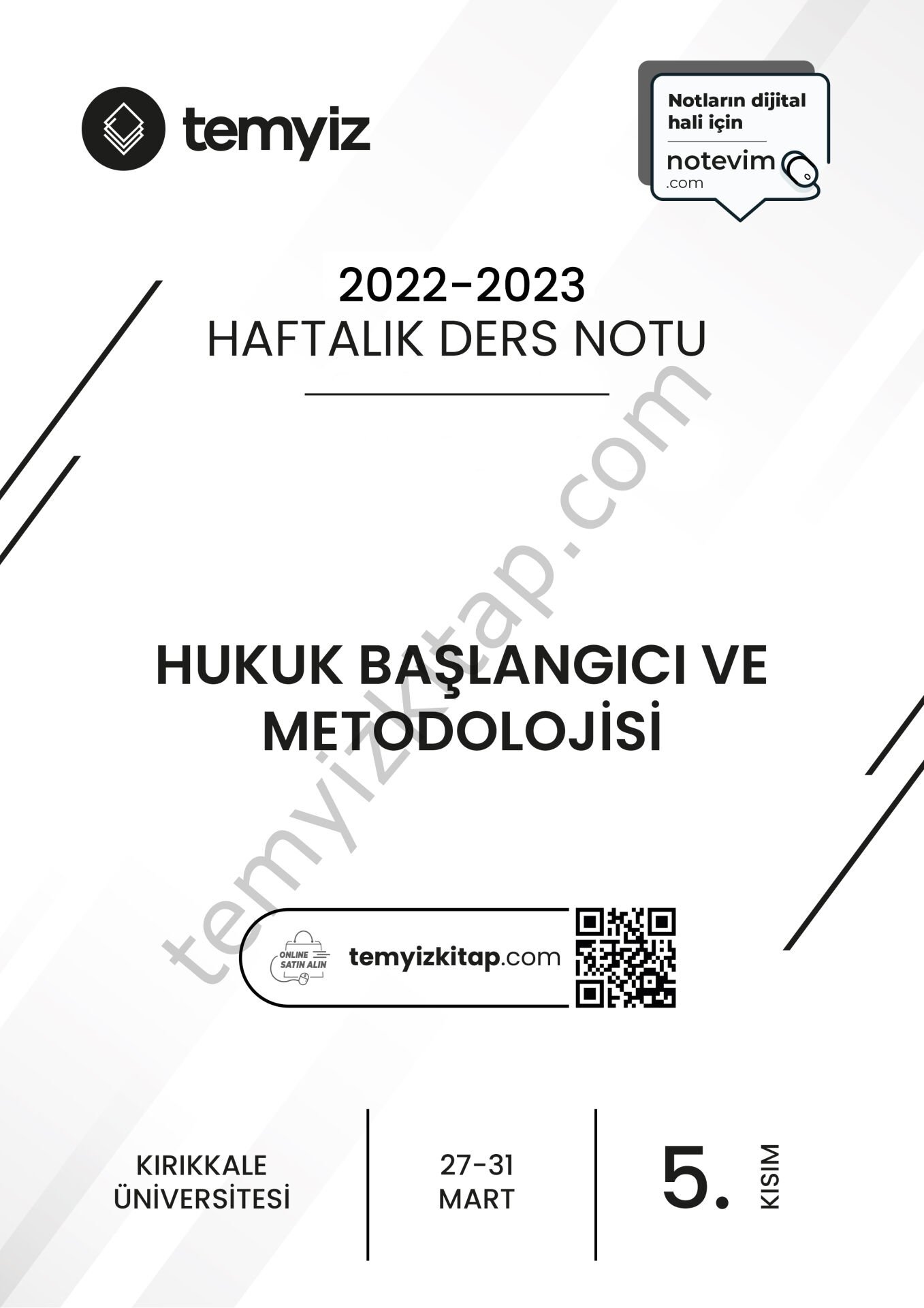 Kırıkkale Üniversitesi Hukuk Başlangıcı ve Metodolojisi 22-23 Bahar 5