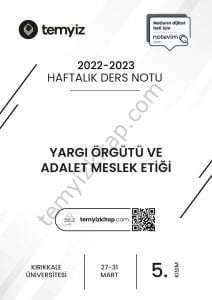 Kırıkkale Üniversitesi Yargı Örgütü ve Meslek Etiği 22-23 Bahar 5
