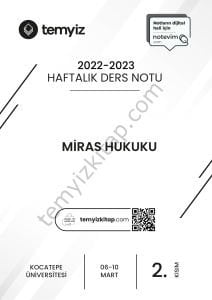 Kocatepe Üniversitesi Miras Hukuku 22-23 Bahar 2