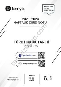 Türk Hukuk Tarihi TEK 23-24 Bahar 6