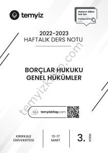 Kırıkkale Üniversitesi Borçlar Hukuku Genel Hükümler 22-23 Bahar 3