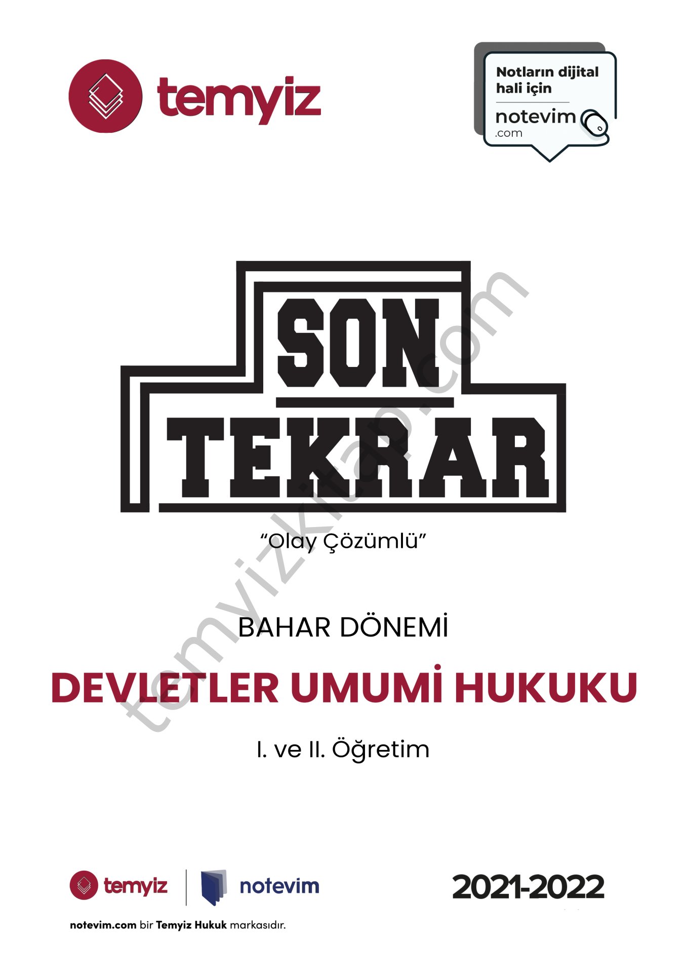 Devletler Umumi Hukuku 2021-2022 Bahar Dönemi Son Tekrar