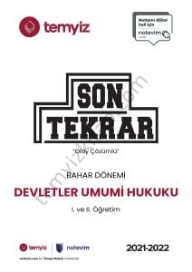 Devletler Umumi Hukuku 2021-2022 Bahar Dönemi Son Tekrar