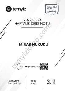 Kocatepe Üniversitesi Miras Hukuku 22-23 Bahar 3