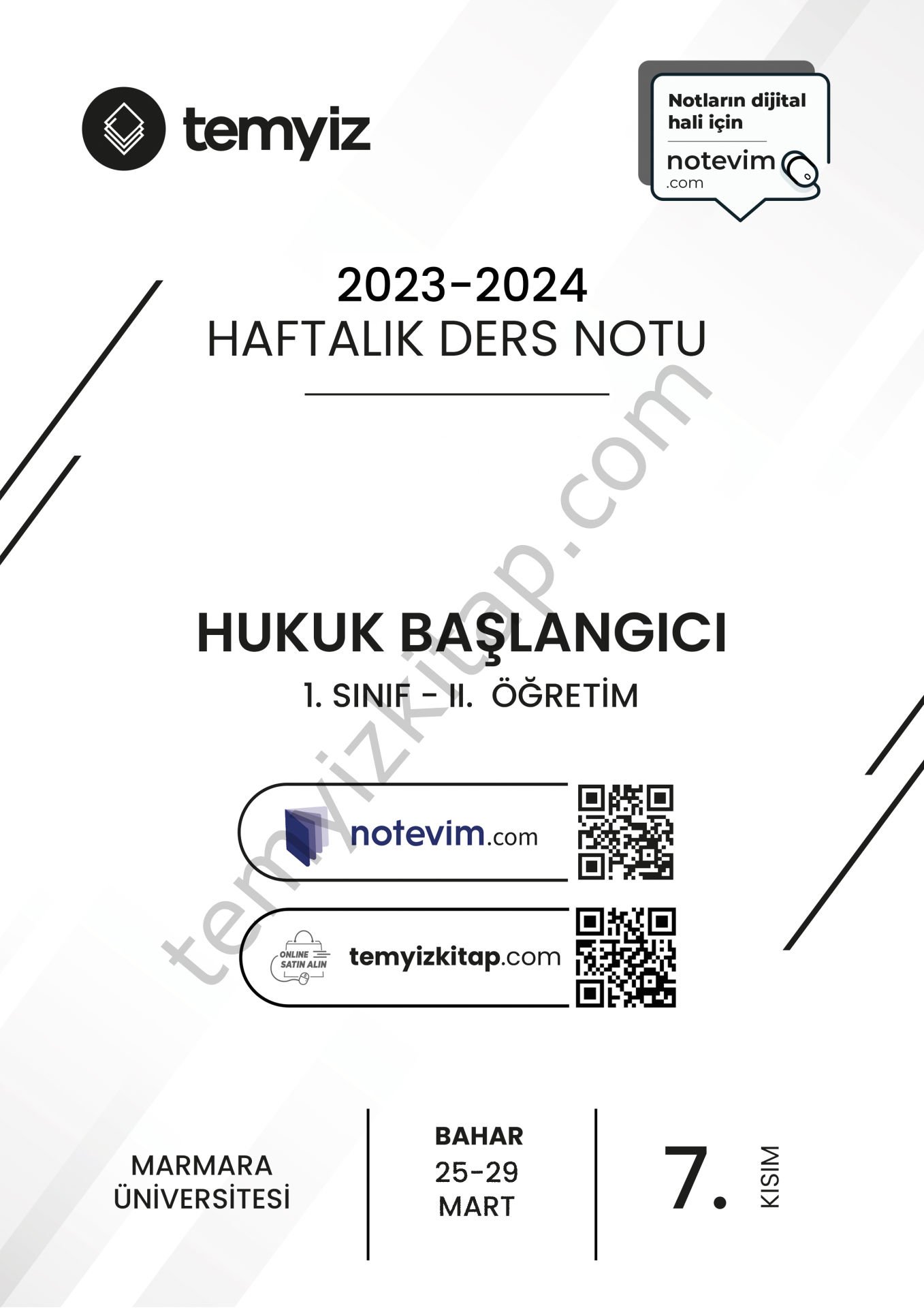 Hukuk Başlangıcı 2.Öğretim 23-24 Bahar 7
