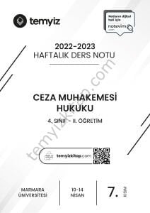 Ceza Muhakemesi Hukuku 2.Öğretim 22-23 Bahar 7