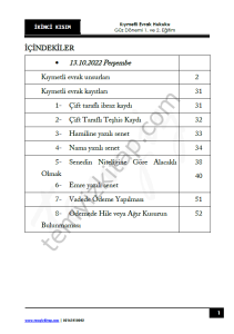 Kıymetli Evrak Hukuku 22-23 Güz 2