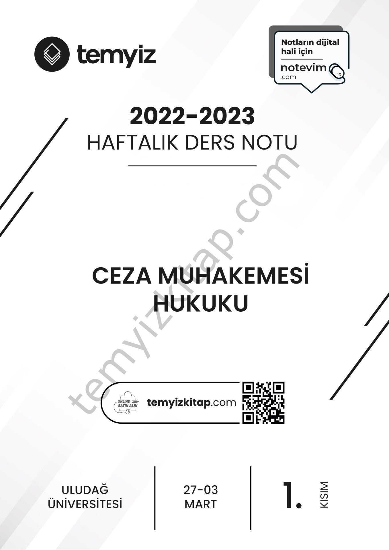 Uludağ Üniversitesi Ceza Muhakemesi Hukuk 22-23 Bahar 1