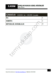 Borçlar Hukuku Genel Hükümler 23-24 Bahar 5