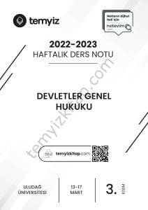 Uludağ Üniversitesi Devletler Genel Hukuk 22-23 Bahar 3