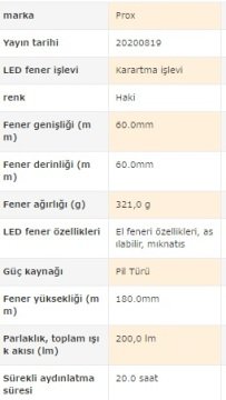 Prox Led Oritatami 2 Vay Lantern Mıknatıslı Portatif Fener