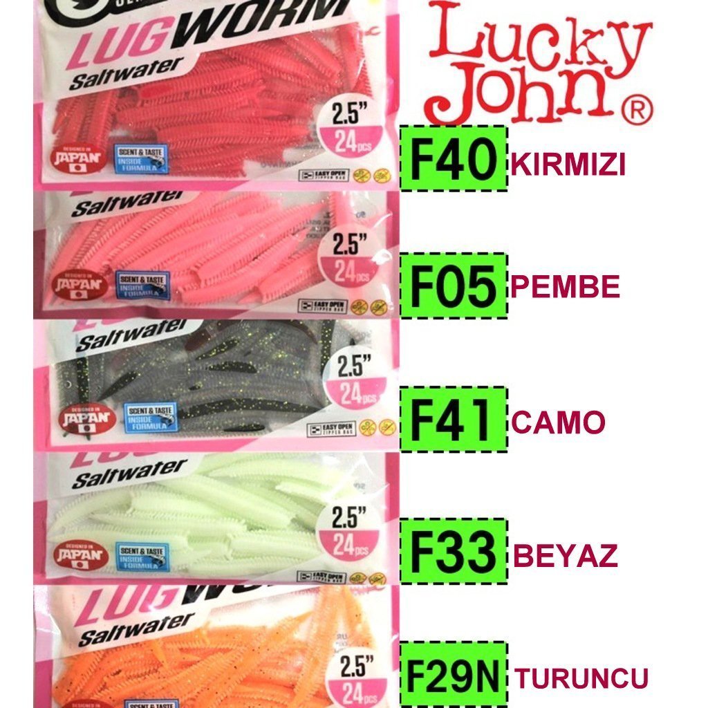 Lucky John Lugworm 6.5cm 24pc LRF Silikonu