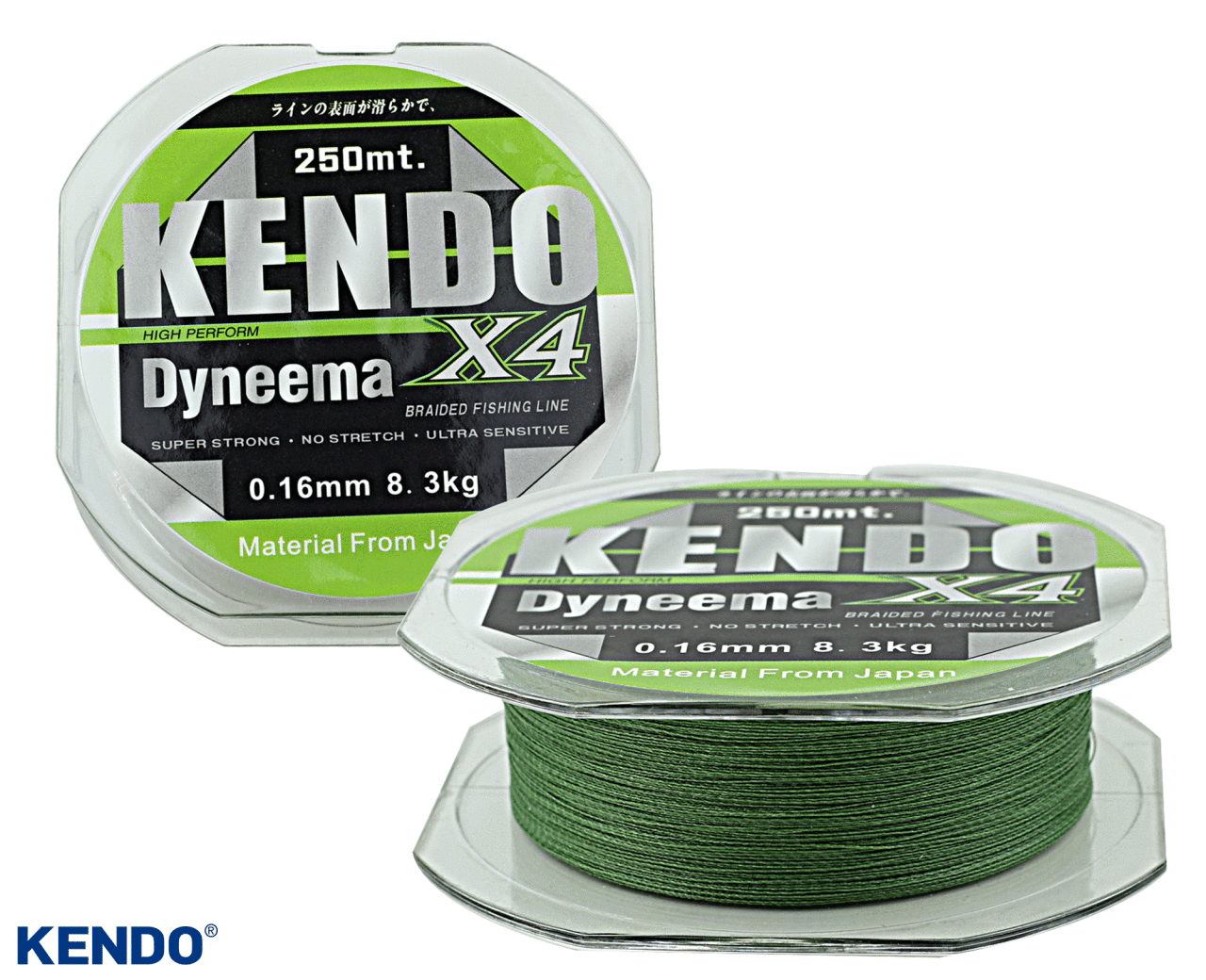 Kendo Dynema 4 Örgü İp Misina 250Mt (Green)