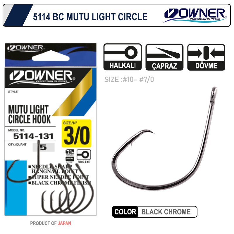 Owner Mutsu Light Circle Hook Kısa Pala İğne