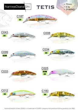 NaniwaOsakashi Tetis 70 mm 9.6 gr Sinking C033 Sahte Balık