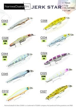 NaniwaOsakaShi Jerk Star 70mm 5.2gr Floating Maket Balık