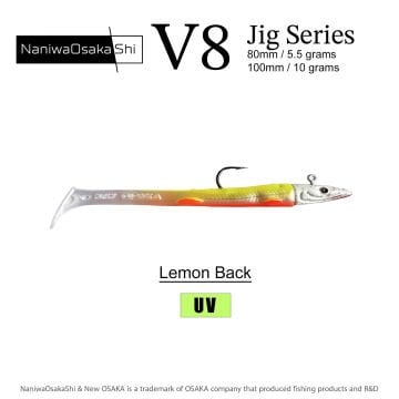NaniwaOsakaShi V8 Jig Series 8 cm 5.5 gr Silikon Yem Limon Back