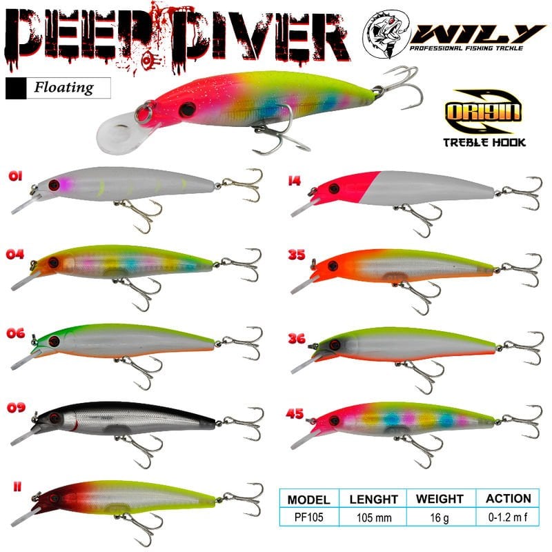 Wily Deep Diver 10.5 cm Maket Balık 16 gr (0-1.2M)