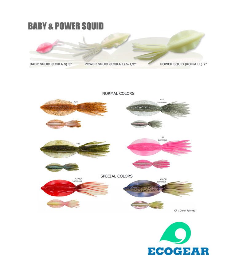 Ecogear Baby & Power Squid Silikon Yem