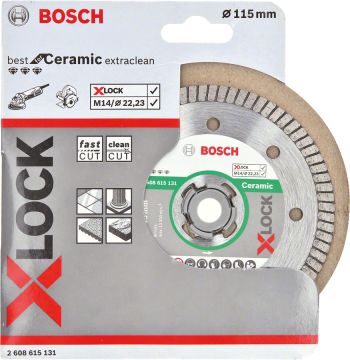 Bosch - X-LOCK - Best Serisi Seramik İçin, Extra Temiz Kesim Turbo Segman  Elmas Kesme Diski 115 mm