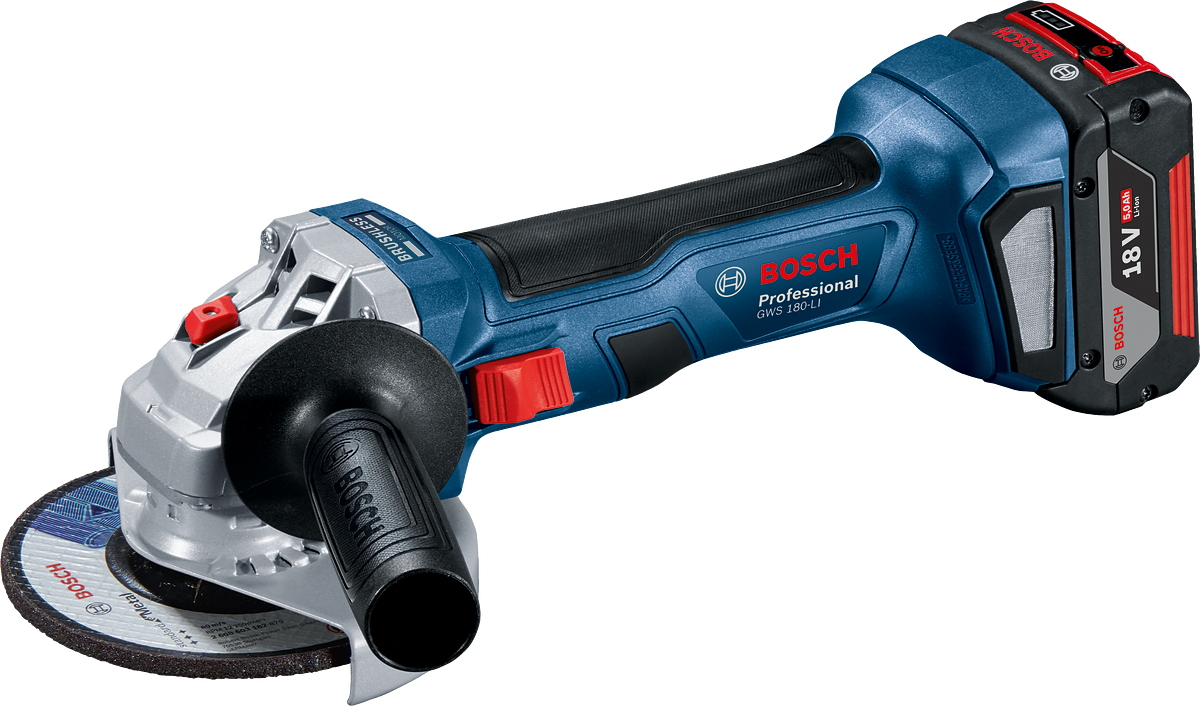 Bosch Professional GWS 180-LI 2x4ah Çift Akülü Taşlama Makinesi
