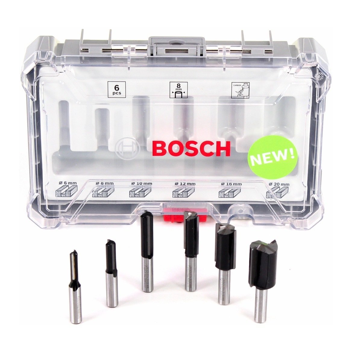 Bosch - Profesyonel 6 Parça Düz Freze Ucu Seti 8 mm Şaftlı