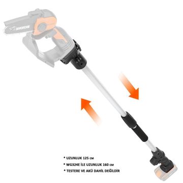 WORX WA4301 WG324E İçin 125CM Alüminyum Uzatma Aparatı