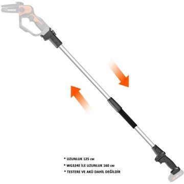 WORX WA4301 WG324E İçin 125CM Alüminyum Uzatma Aparatı