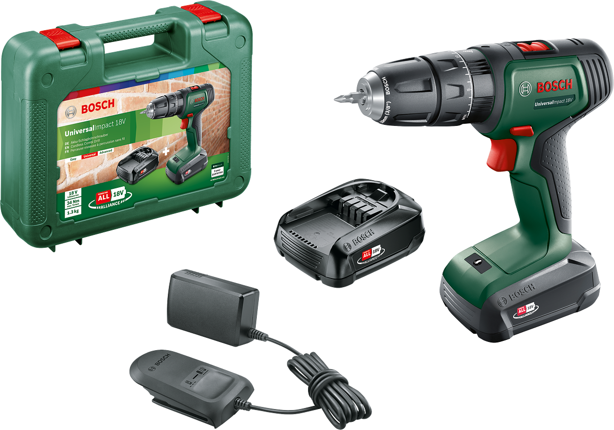 Bosch UniversalImpact 18 Akülü Darbeli Matkap Çift Akülü