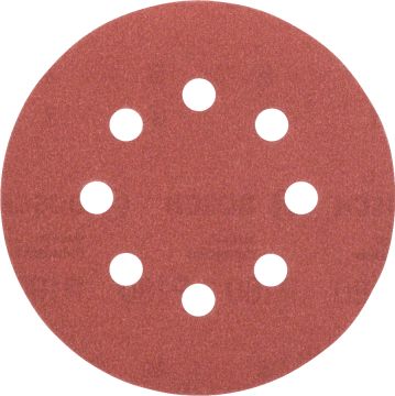 Bosch - Eksantirik Zımpara Kağıdı 5'li, 125 mm 180 Kum 8 Delik