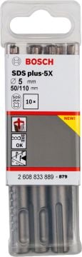 Bosch - SDS-Plus-5X Serisi Kırıcı Delici Matkap Ucu 5*110 mm 10'lu