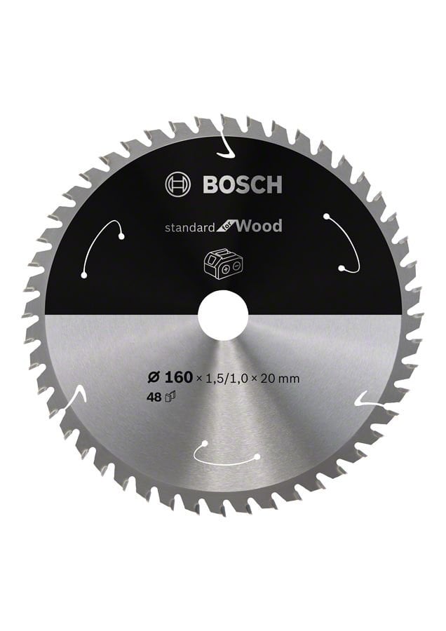 Bosch - Standard for Serisi Ahşap için Akülü Daire Testere Bıçağı 160*20 mm 48 Diş