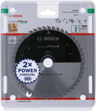Bosch - Standard for Serisi Ahşap için Akülü Daire Testere Bıçağı 160*20 mm 48 Diş