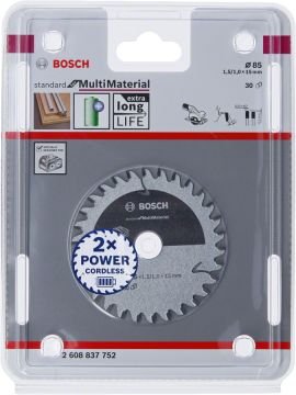 Bosch - Standard for Serisi Çoklu Malzeme için Akülü Daire Testere Bıçağı 85*15 mm 30 Diş