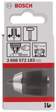 Bosch - 1-10 mm - 3/8''-24 Anahtarsız Mandren
