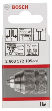 Bosch - 1,5-13 mm - 1/2''-20 Anahtarsız Mandren