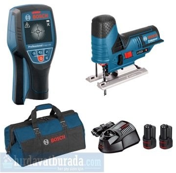 BOSCH D-TECT 120 Akülü Duvar Tarama Cihazı + GST 12V-70 Akülü Dekupaj Testeresi