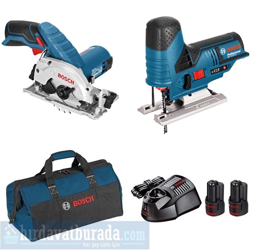 BOSCH GKS 12V-26 Akülü Daire Testeresi + GST 12V-70 Akülü Dekupaj Testeresi