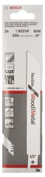 Bosch - Flexible Serisi Ahşap Ve Metal için Panter Testere Bıçağı S 922 VF - 2'li