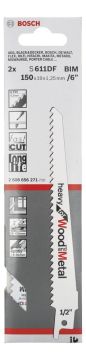 Bosch - Heavy Serisi Ahşap Ve Metal için Panter Testere Bıçağı S 611 DF - 2'li