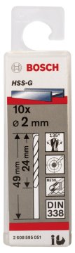 Bosch - HSS-G Metal Matkap Ucu 2*49 mm 10'lu Paket